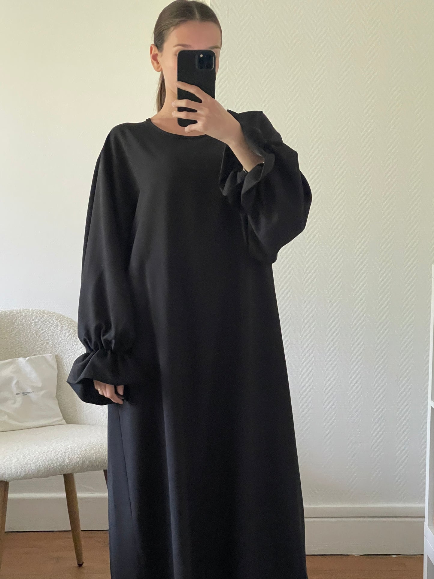 Abaya froncé aux manches