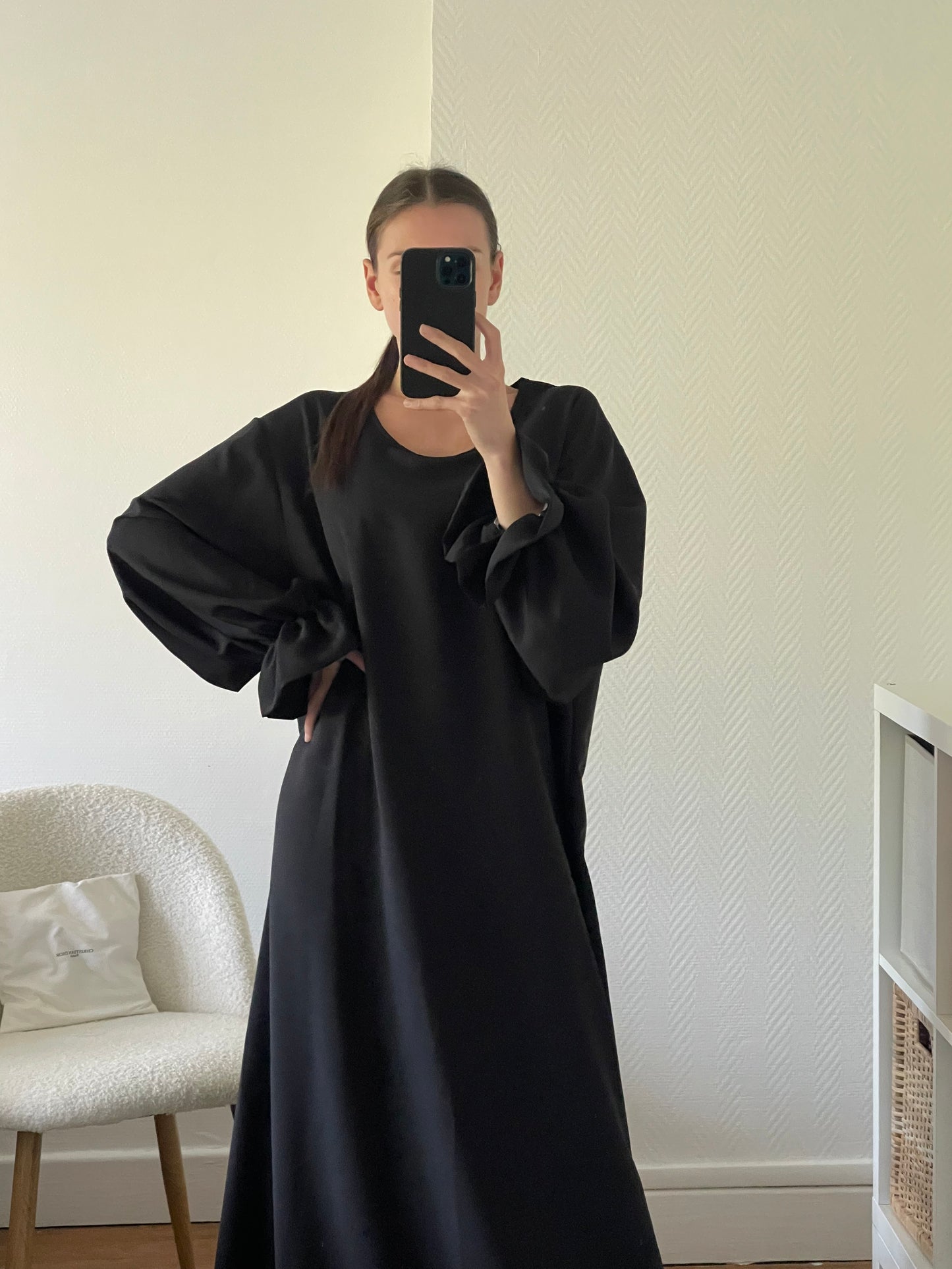 Abaya froncé aux manches