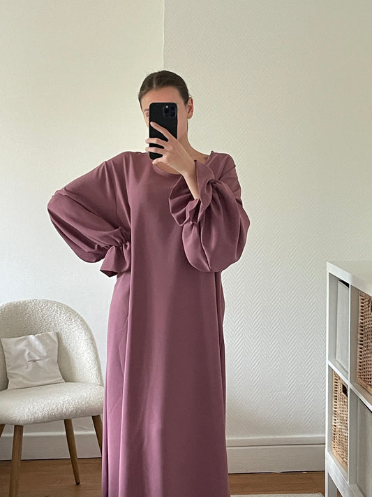 Abaya froncé aux manches