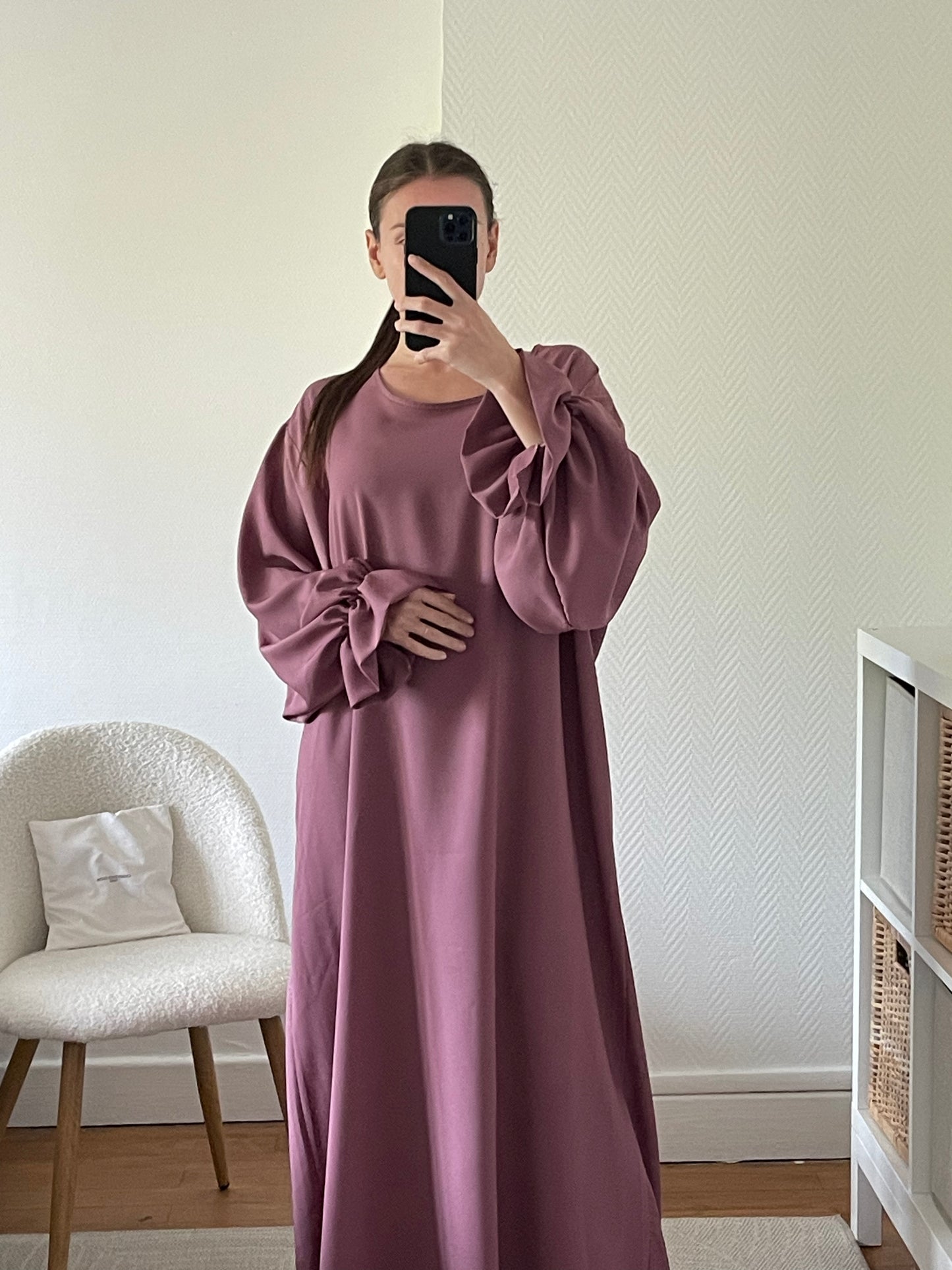 Abaya froncé aux manches