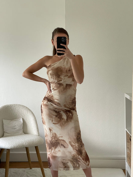 Robe beige à dégradé